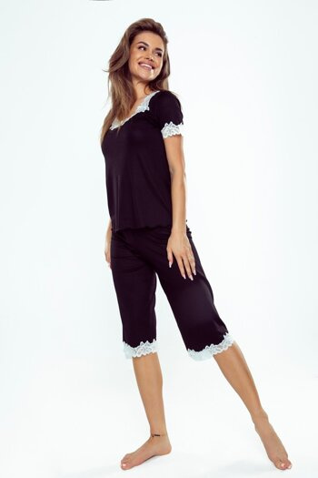 Aster Pajamas black/ecru